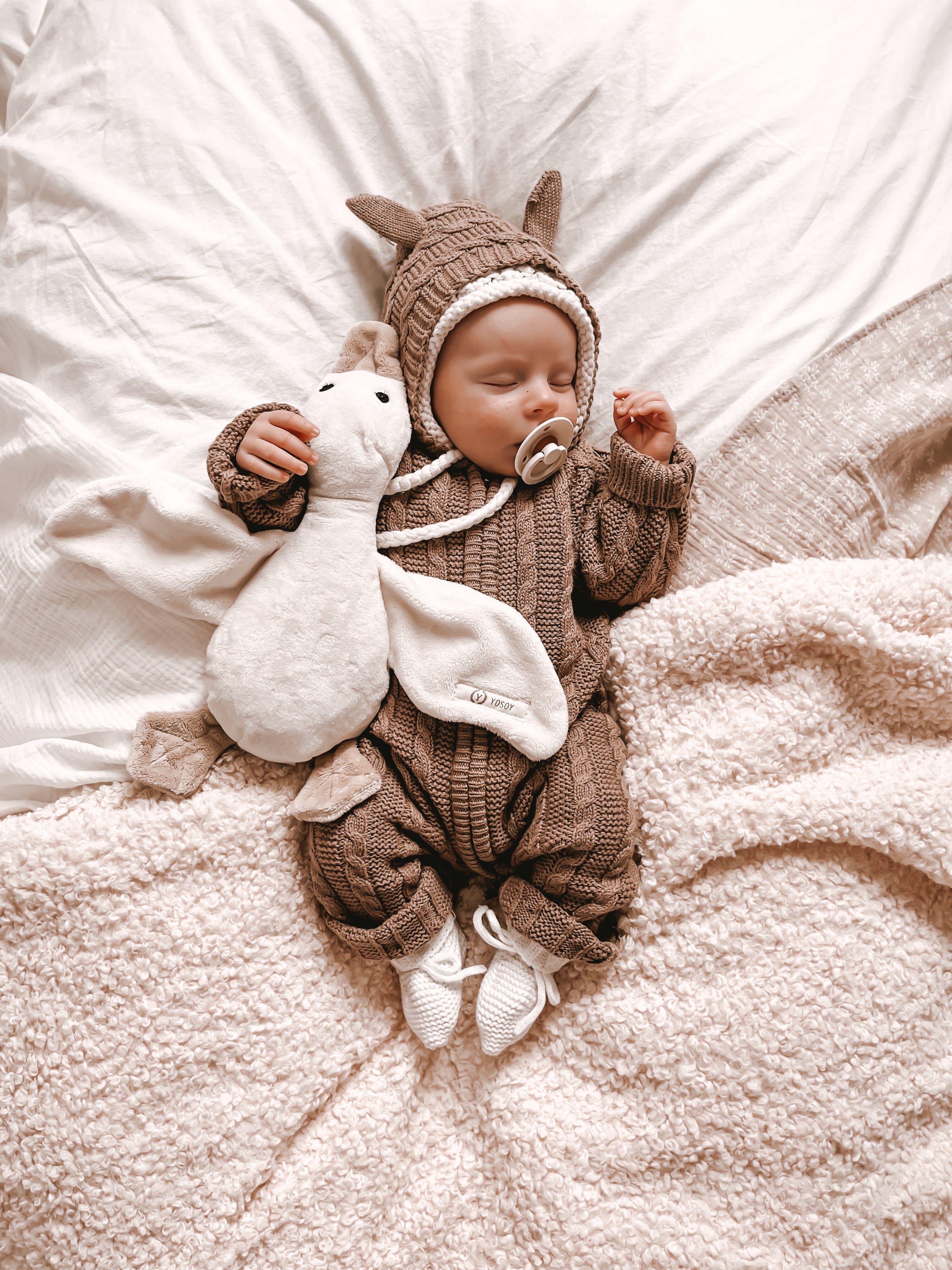 Luna + Luca Baby Bear Jumpsuit | Acorn | Milk & Baby