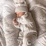 Luna + Luca Classic Cable Knit Baby Blanket | Natural