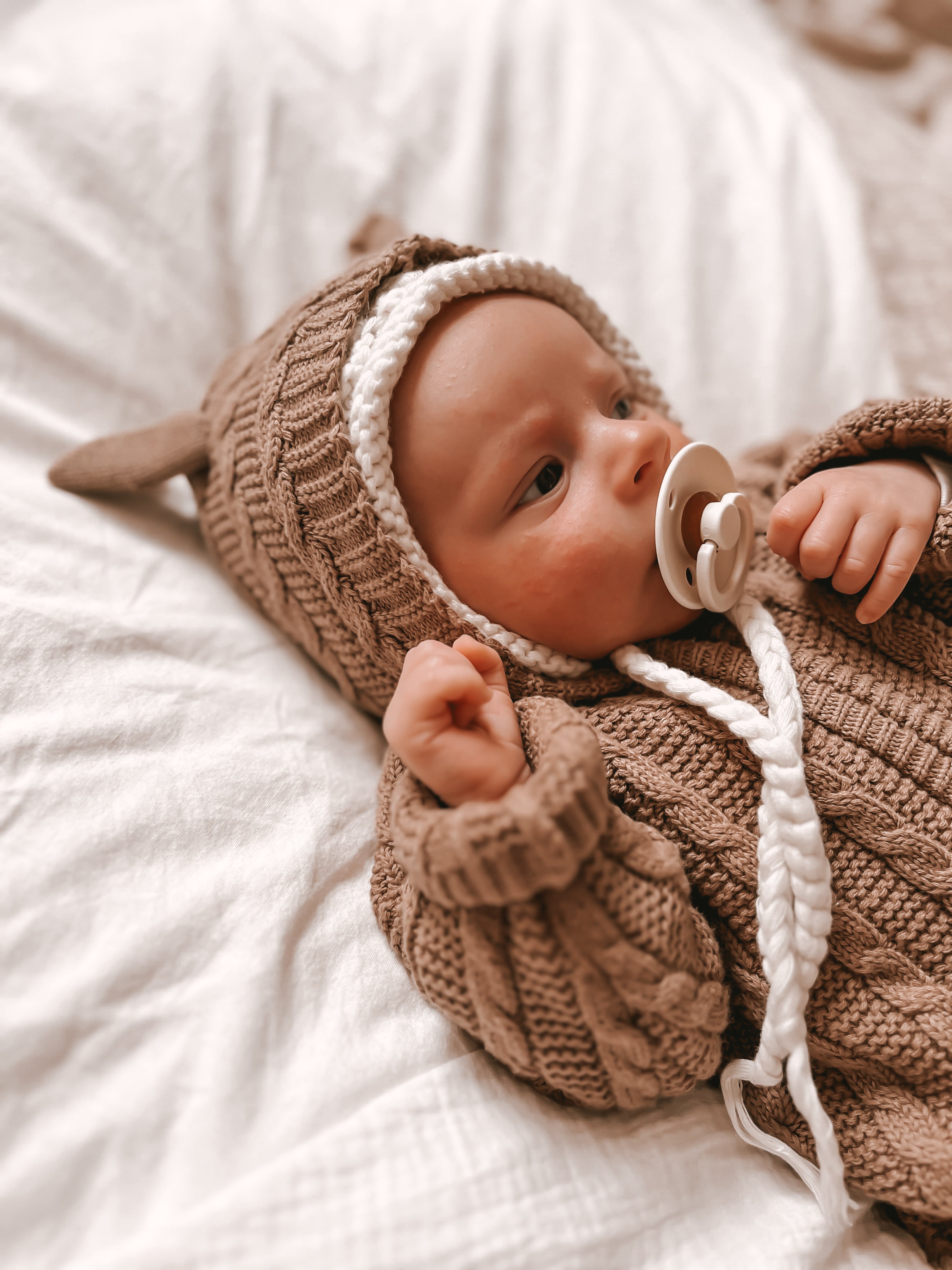 Luna + Luca Baby Bear Jumpsuit | Acorn | Milk & Baby