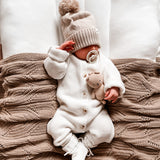 Luna + Luca Classic Purl Knit Jumpsuit | White Milk & Baby
