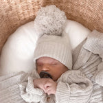 Luna + Luca Pom Beanie - Natural | Milk & Baby