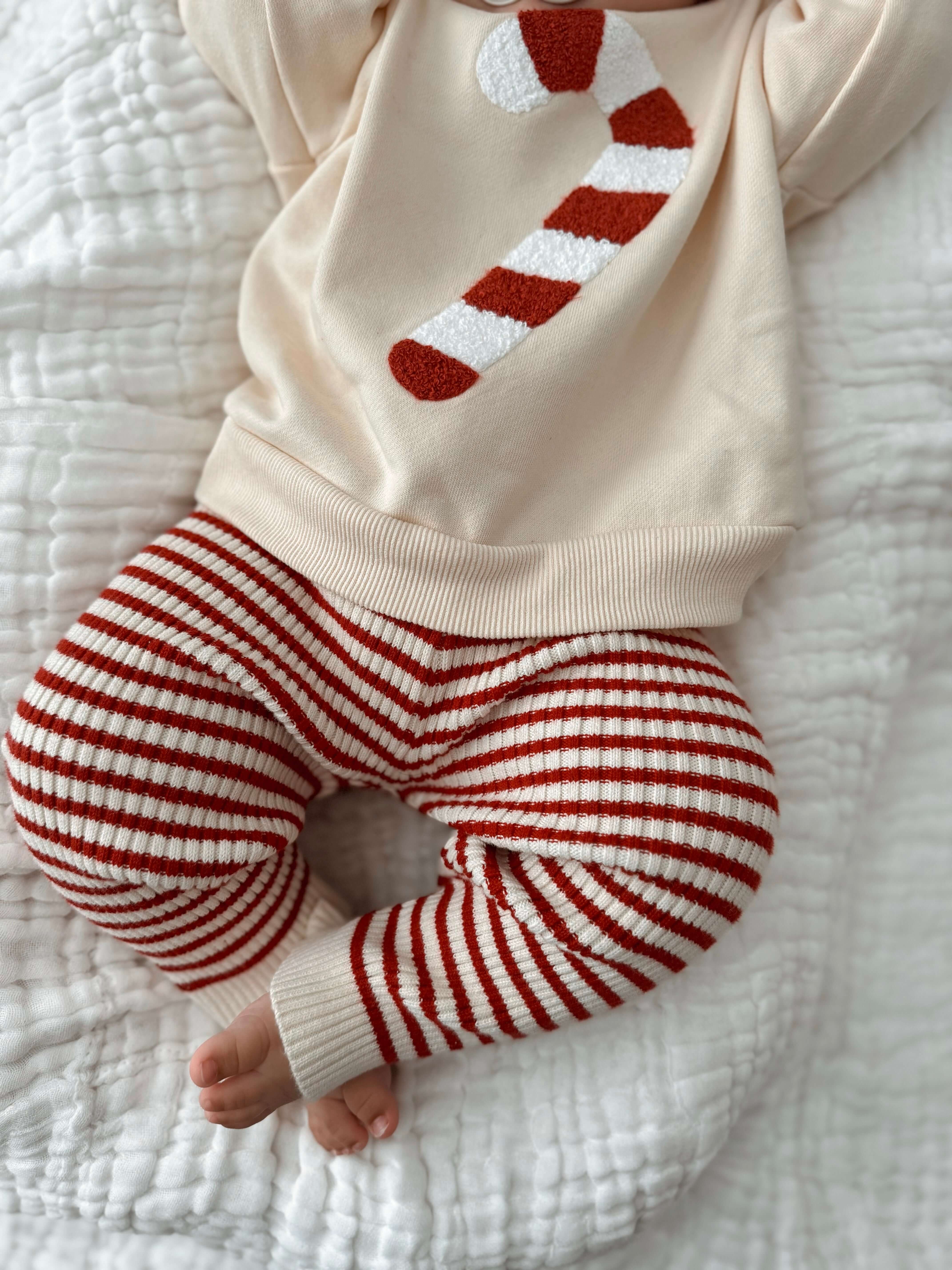 Candy Cane Striped Leggings | Milk & Baby