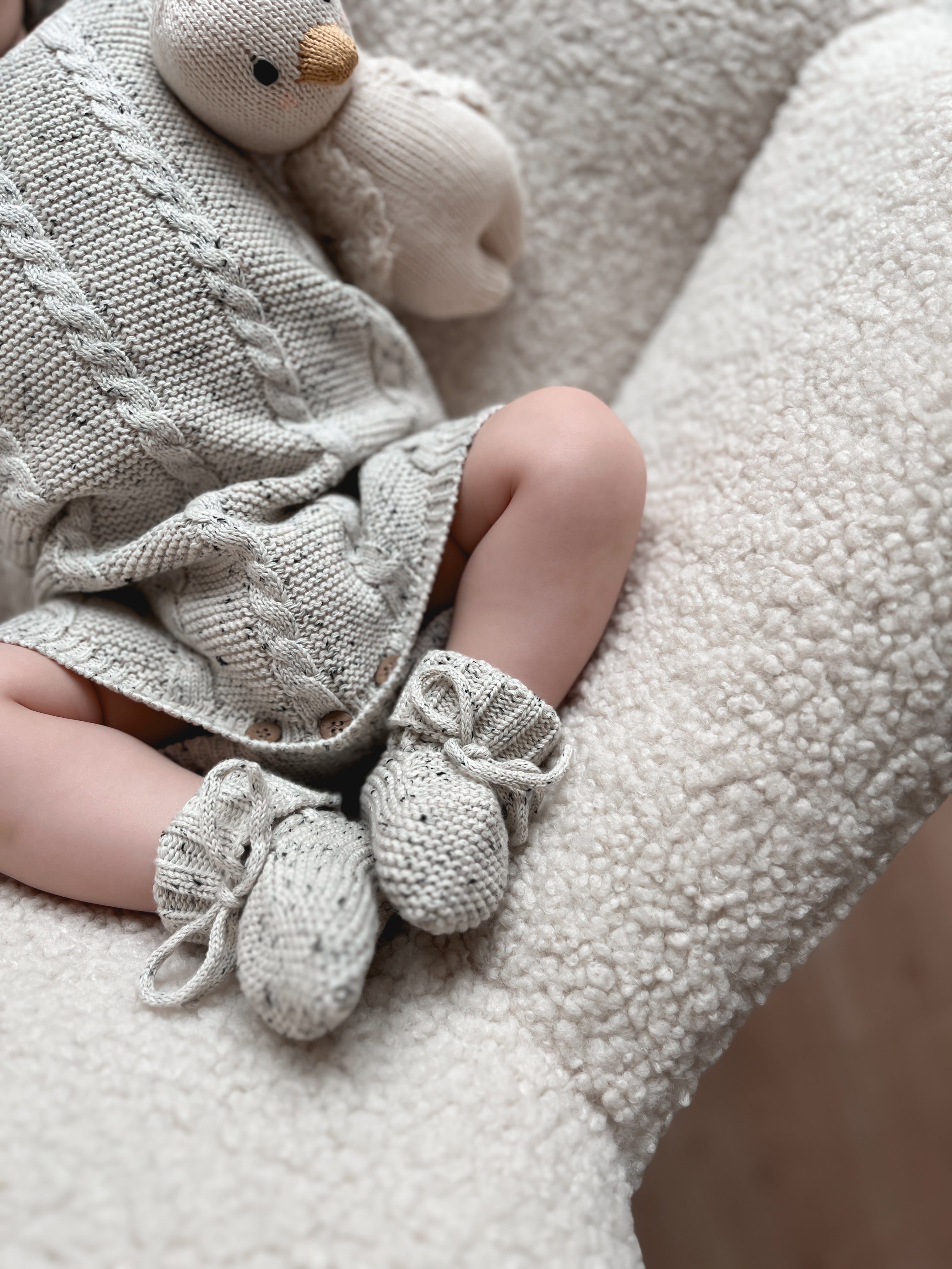 Luna + Luca Organic Booties - Black Speckle | Milk & Baby