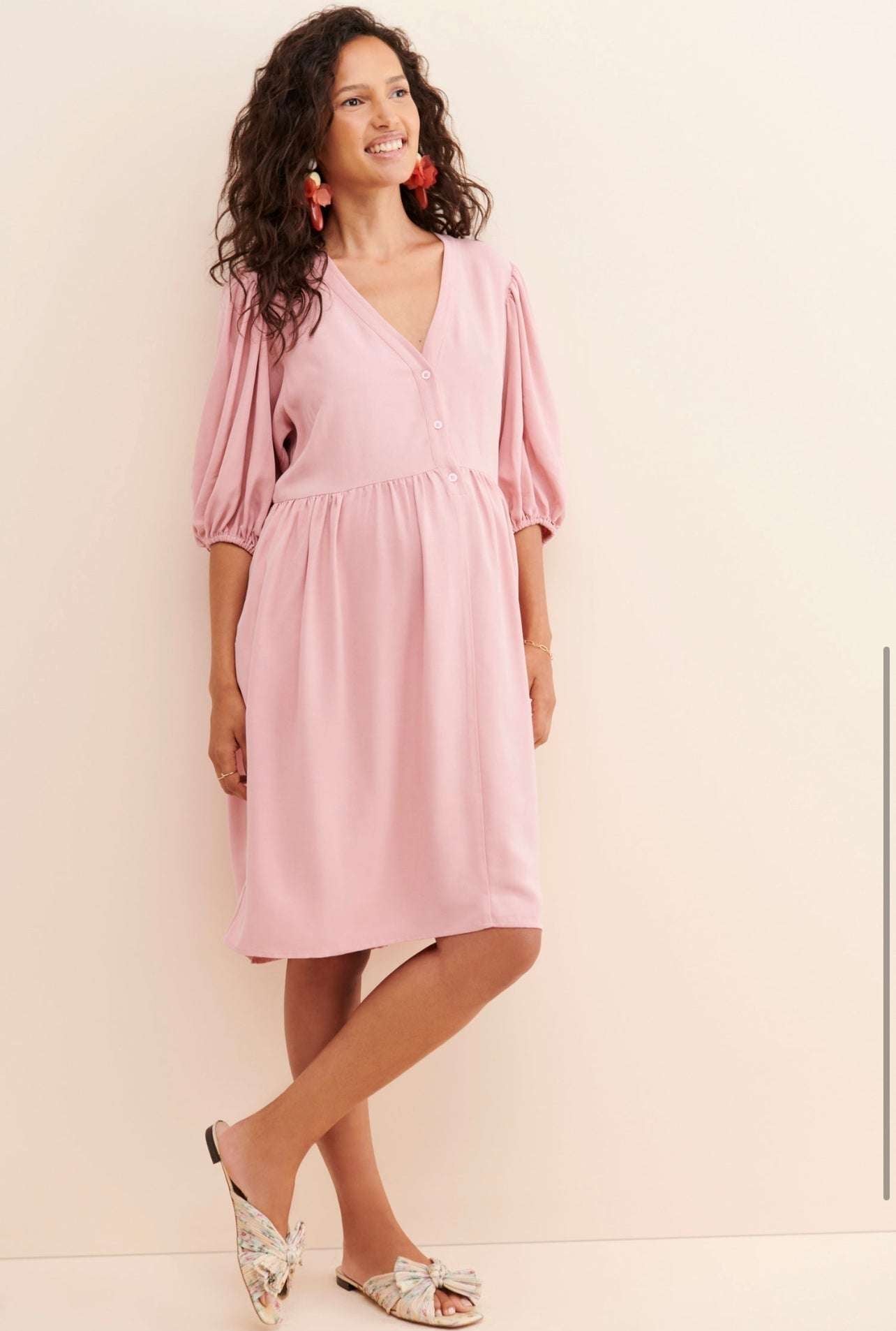 Emilia George Seline Dress in Berry Pink