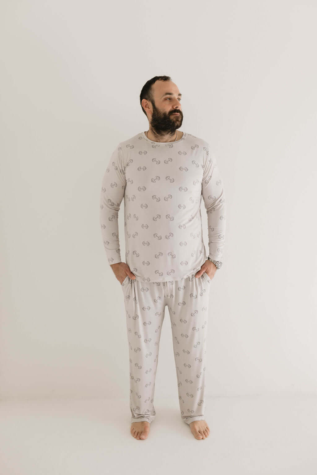 Arm Day | Men's Long Sleeve Bamboo Pajamas | Milk & Baby
