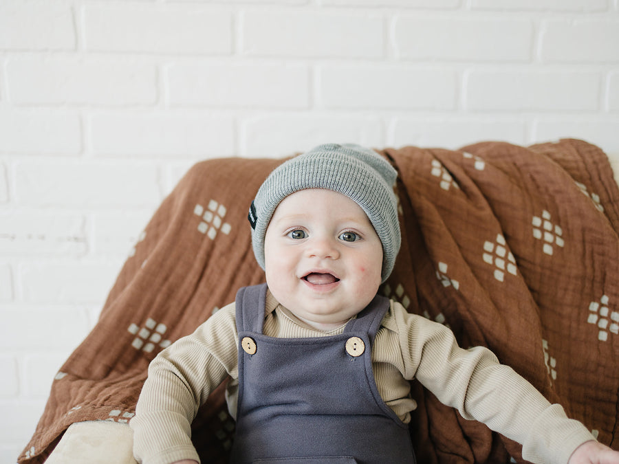 Light Grey Mebie Baby Beanie | Milk & Baby