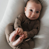 Brown & Black Lightning Bolt | Bamboo Zip Pajamas | Milk & Baby