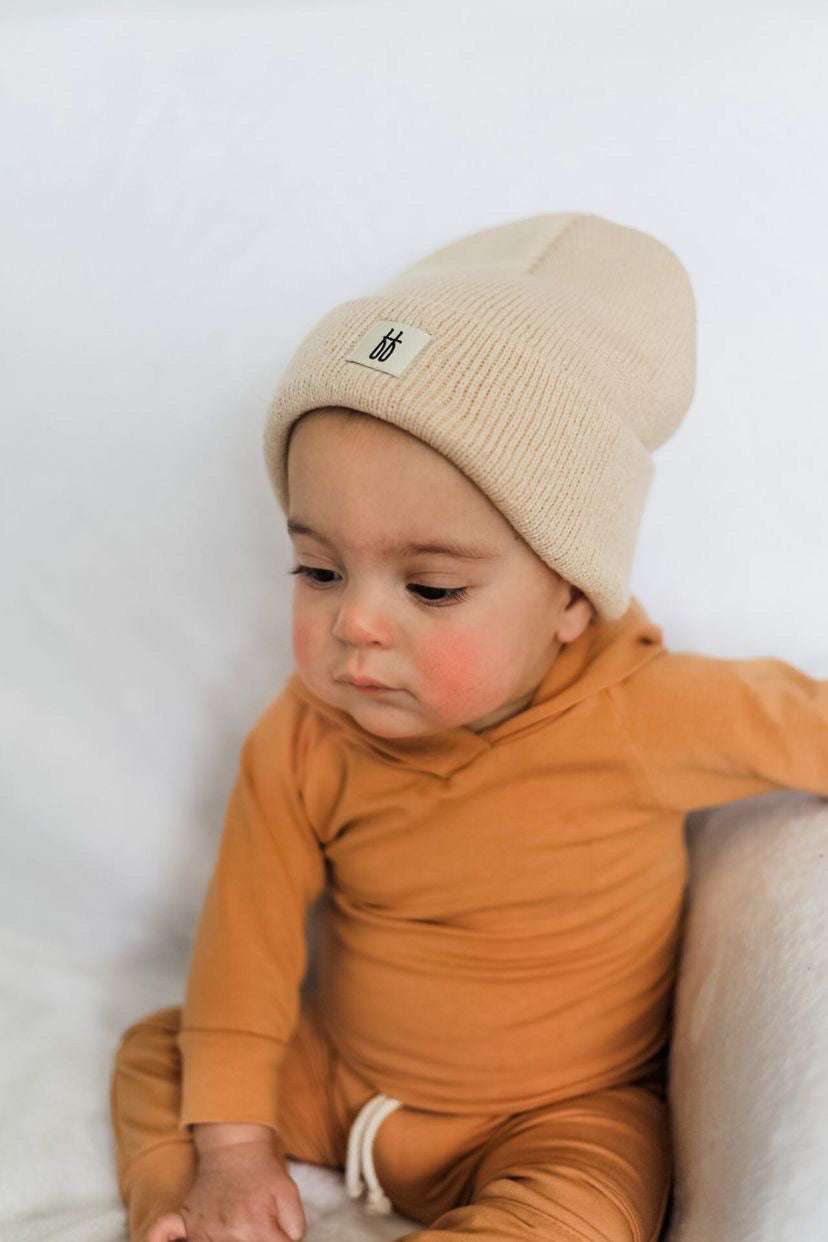 Oatmeal | forever french knit beanie for the family Milk & Baby