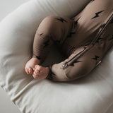 Brown & Black Lightning Bolt | Bamboo Zip Pajamas | Milk & Baby
