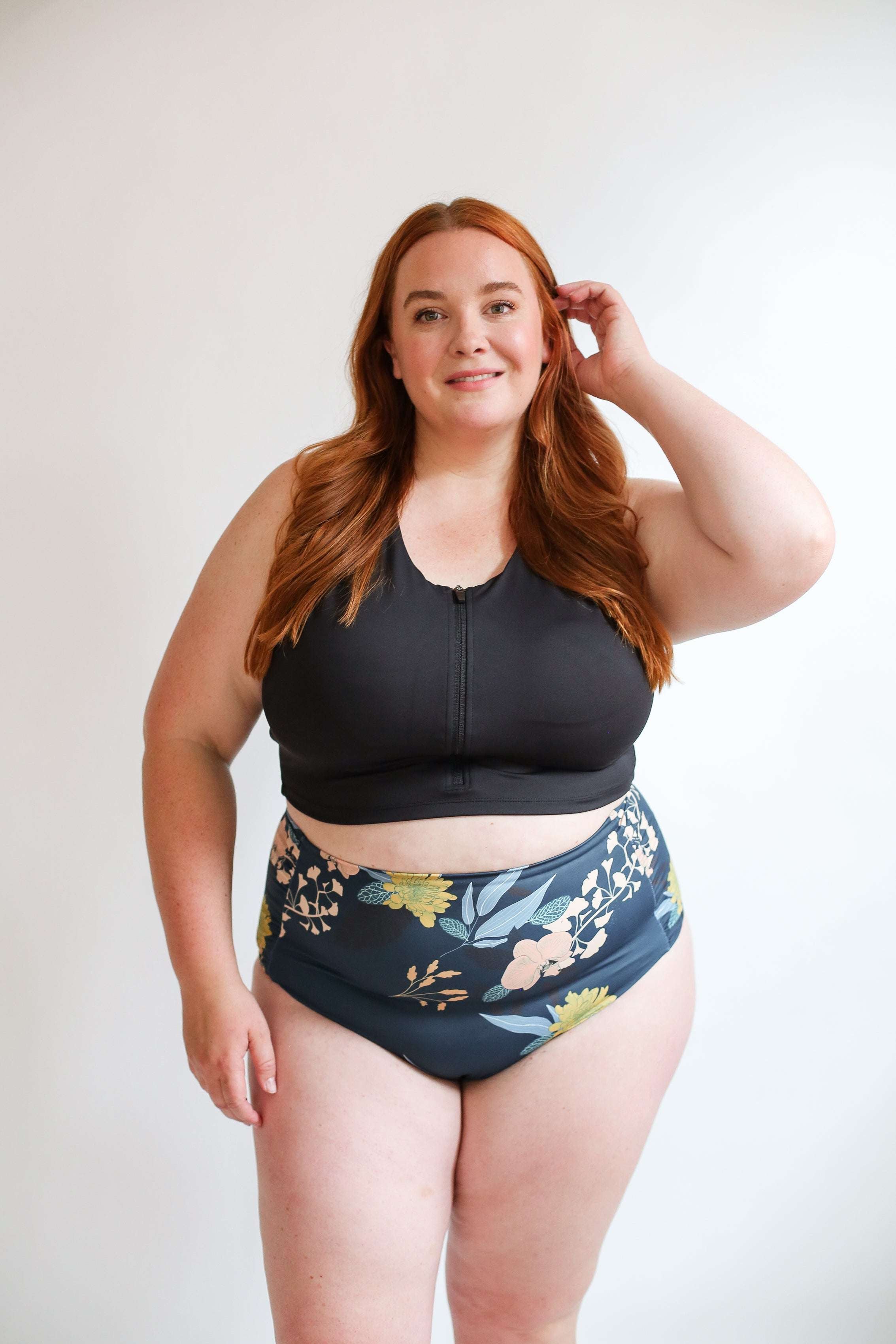 Crop Zip Up Breastfeeding Swimsuit Top | Milk & Baby