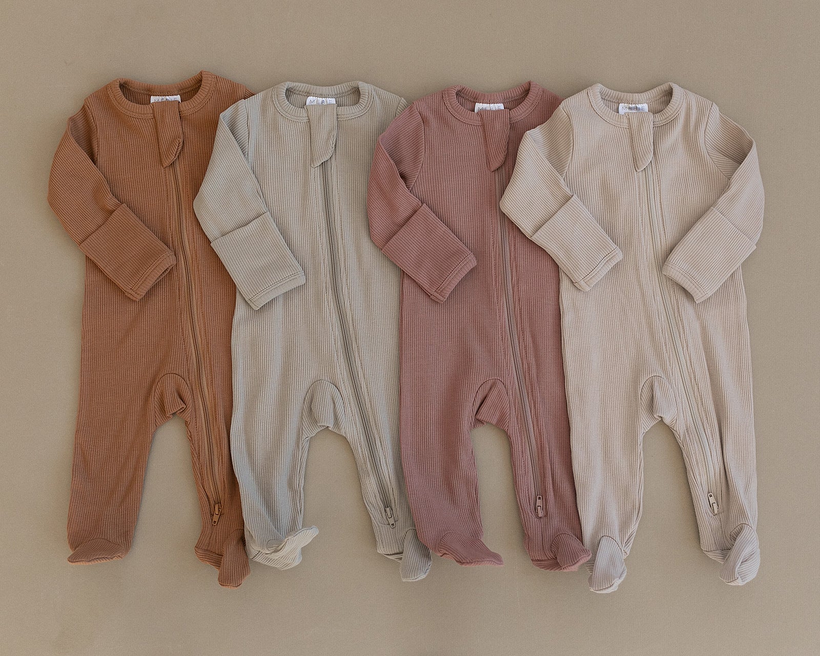 Dusty Rose Organic Cotton Ribbed Zipper | Milk & Baby