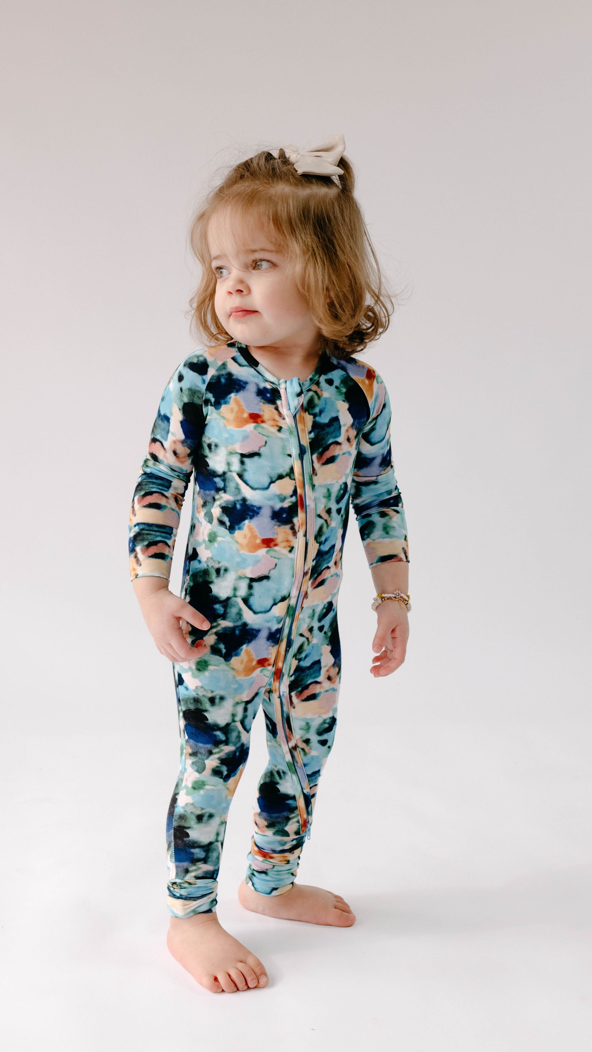Charli Print | Bamboo Zip Pajamas | Milk & Baby