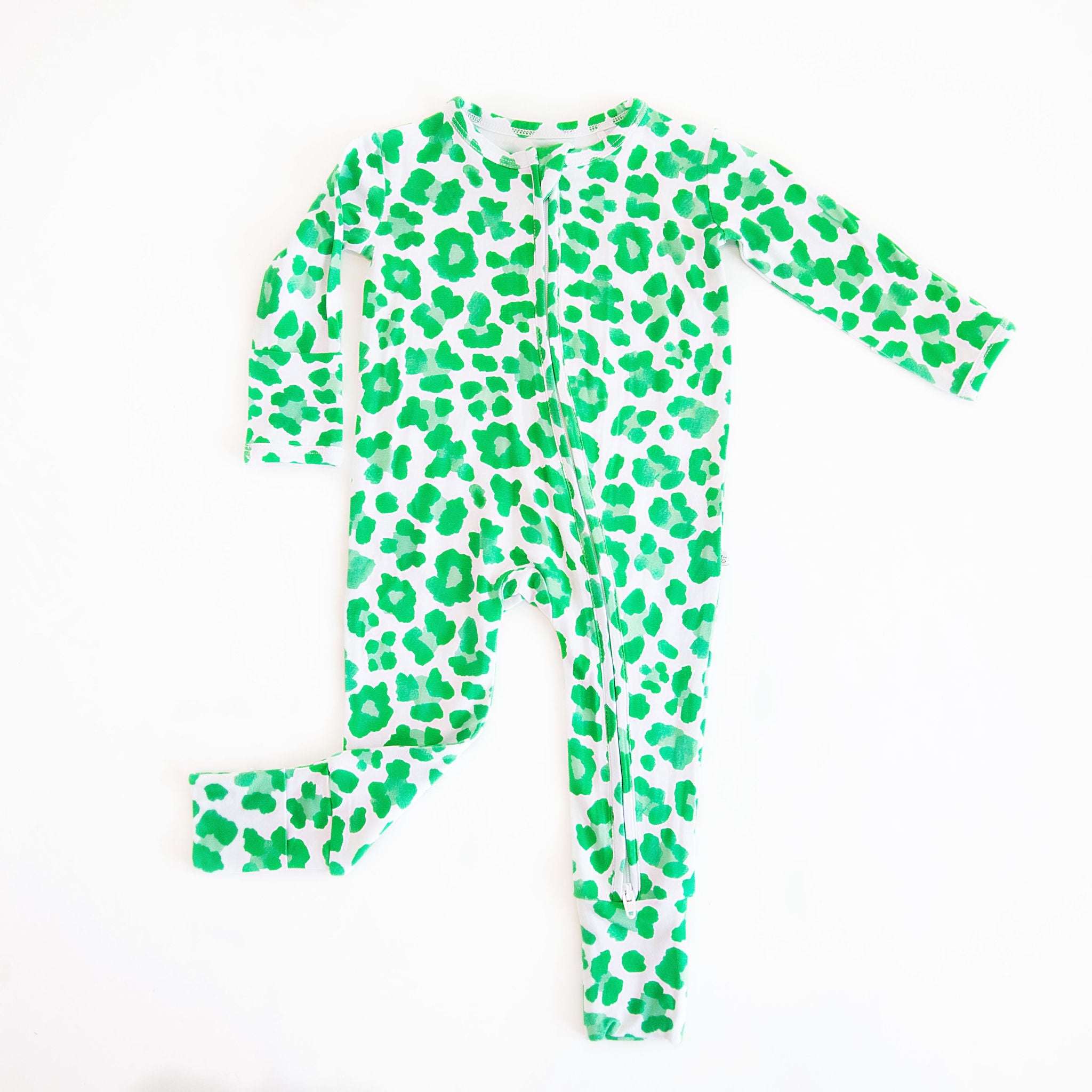 Green Leopard Baby Romper Milk & Baby