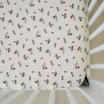 Cream Floral Muslin Crib Sheet | Milk & Baby