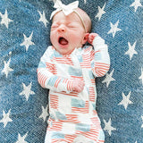 American Flag Convertible Foot Onesie Milk & Baby