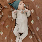 Oatmeal Organic Cotton Ribbed Zipper | Milk & Baby