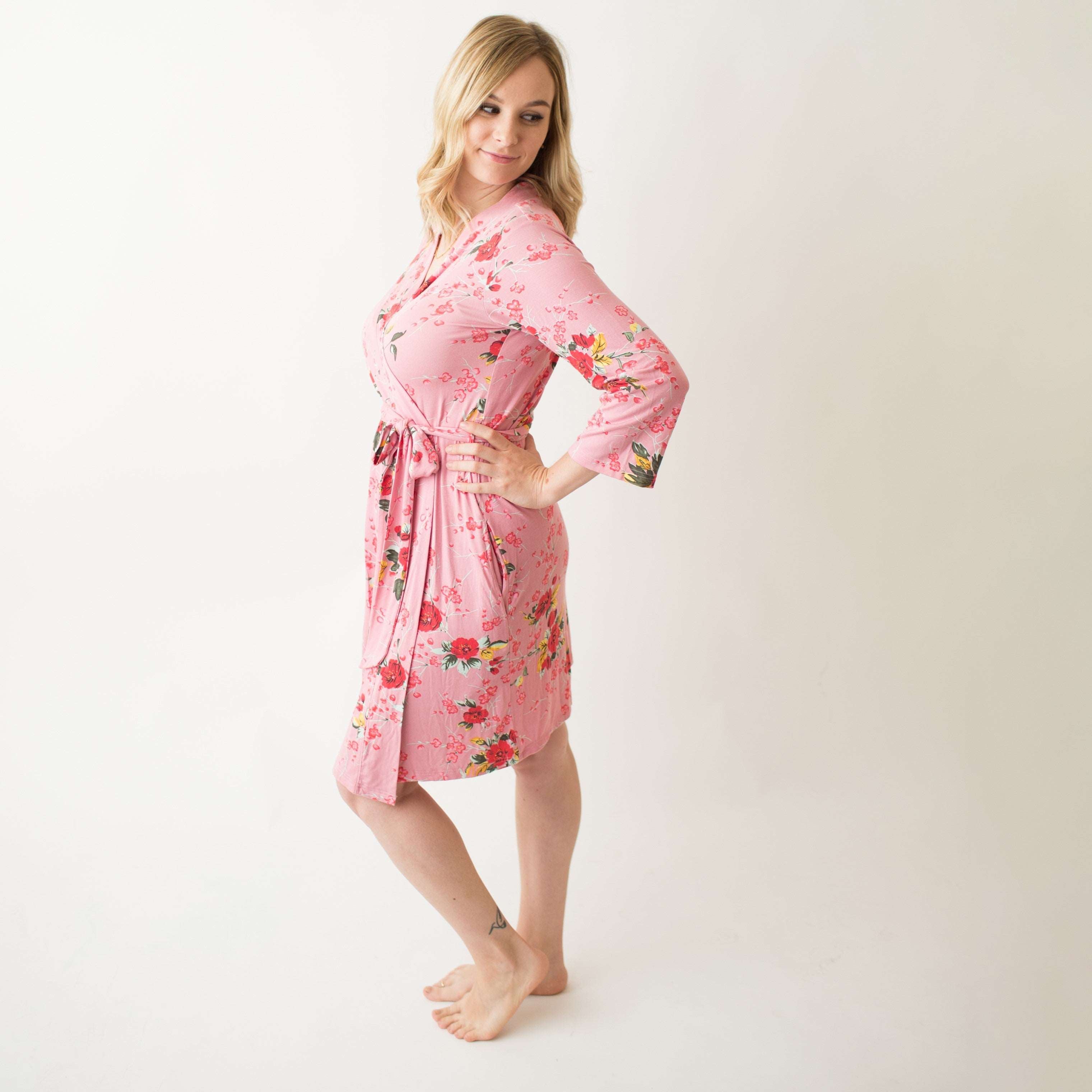 Cherry Blossom Rose Robe | Milk & Baby