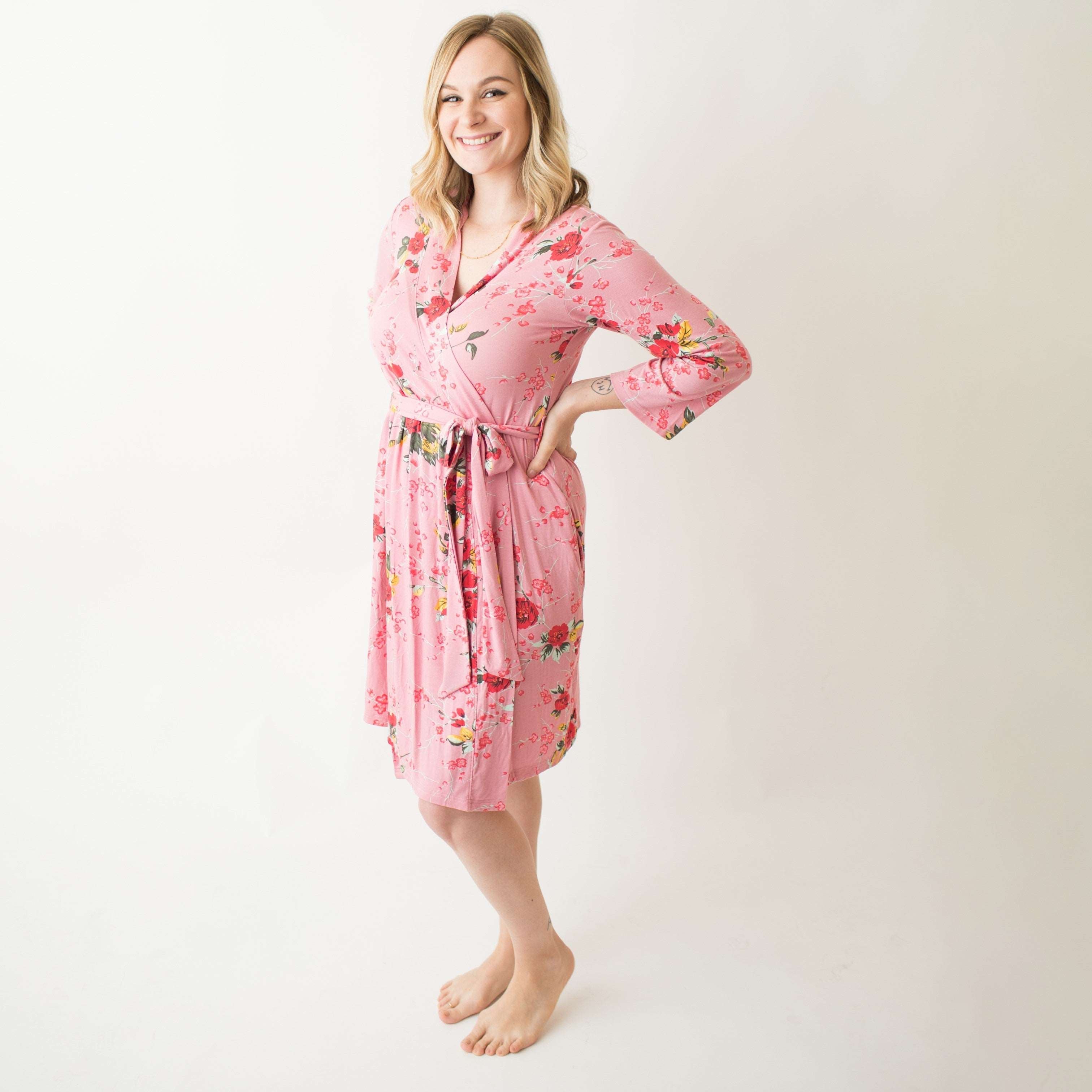 Cherry Blossom Rose Robe | Milk & Baby