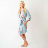 Cherry Blossom Teal Robe | Milk & Baby
