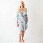Cherry Blossom Teal Robe | Milk & Baby