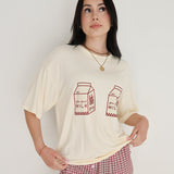 Milk & Window Pane | Short Sleeve Women's Bamboo Lounge Set