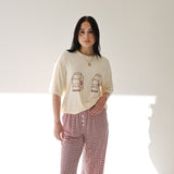 Milk & Window Pane | Short Sleeve Women's Bamboo Lounge Set