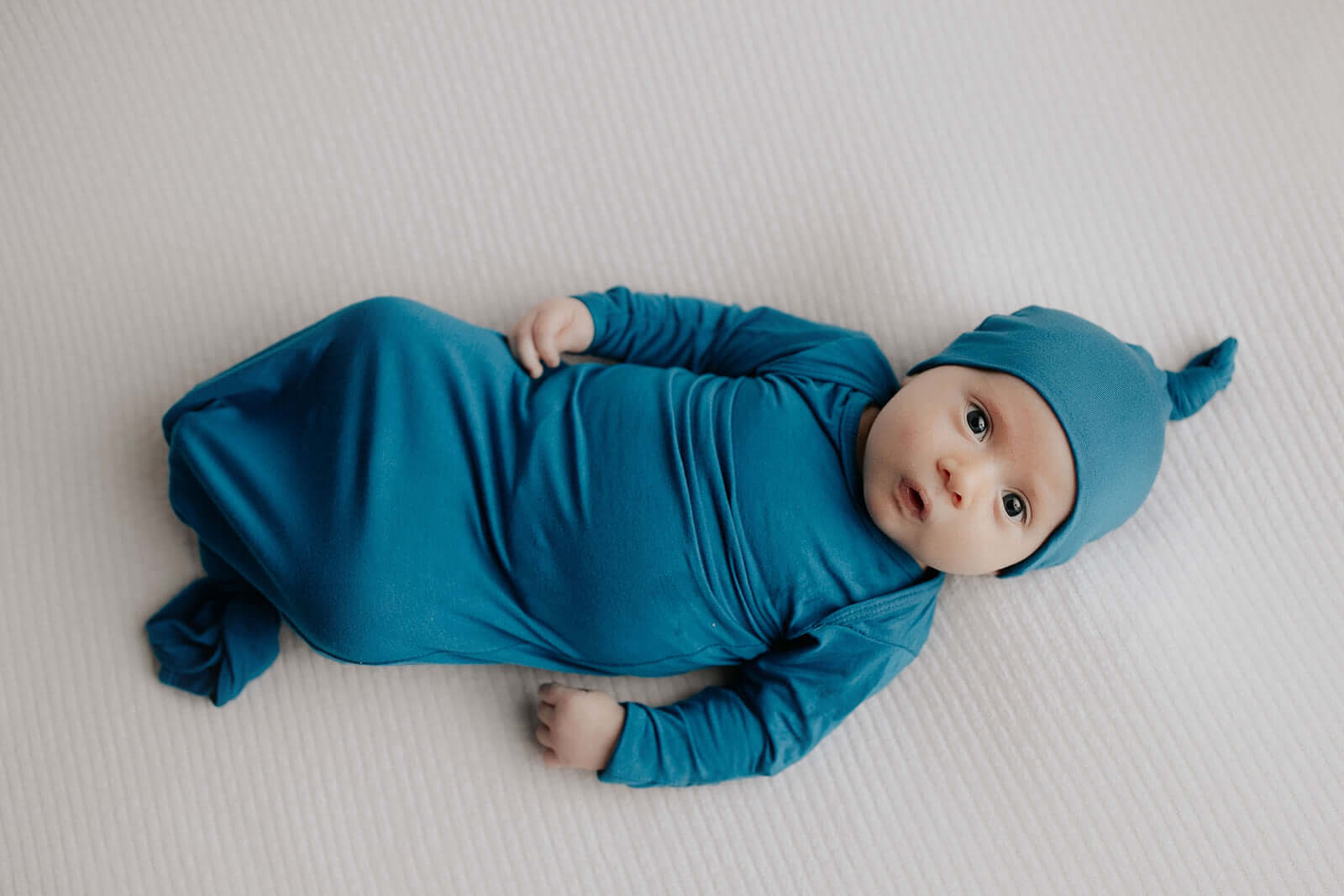 Blue Knotted Newborn Baby Gown | Milk & Baby