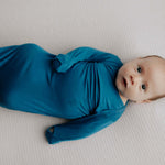 Blue Knotted Newborn Baby Gown | Milk & Baby