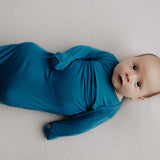 Blue Knotted Newborn Baby Gown | Milk & Baby