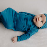Blue Knotted Newborn Baby Gown | Milk & Baby