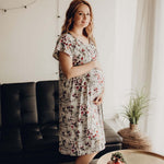 Floral Mommy Labor and Delivery/ Nursing Gown, Small Floral Mommy Labor and Delivery/ Nursing Gown, Small