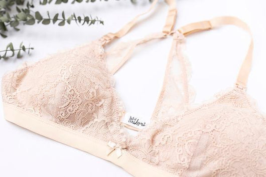 Lace Nursing Bralette in Nude - Milk & Baby 