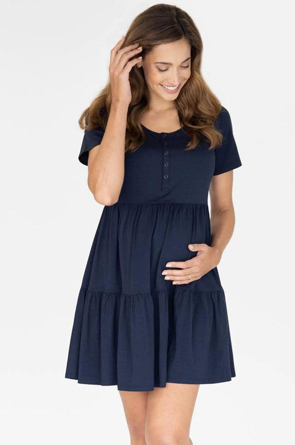 Lana Maternity & Nursing Dress in Navy - Milk & Baby 