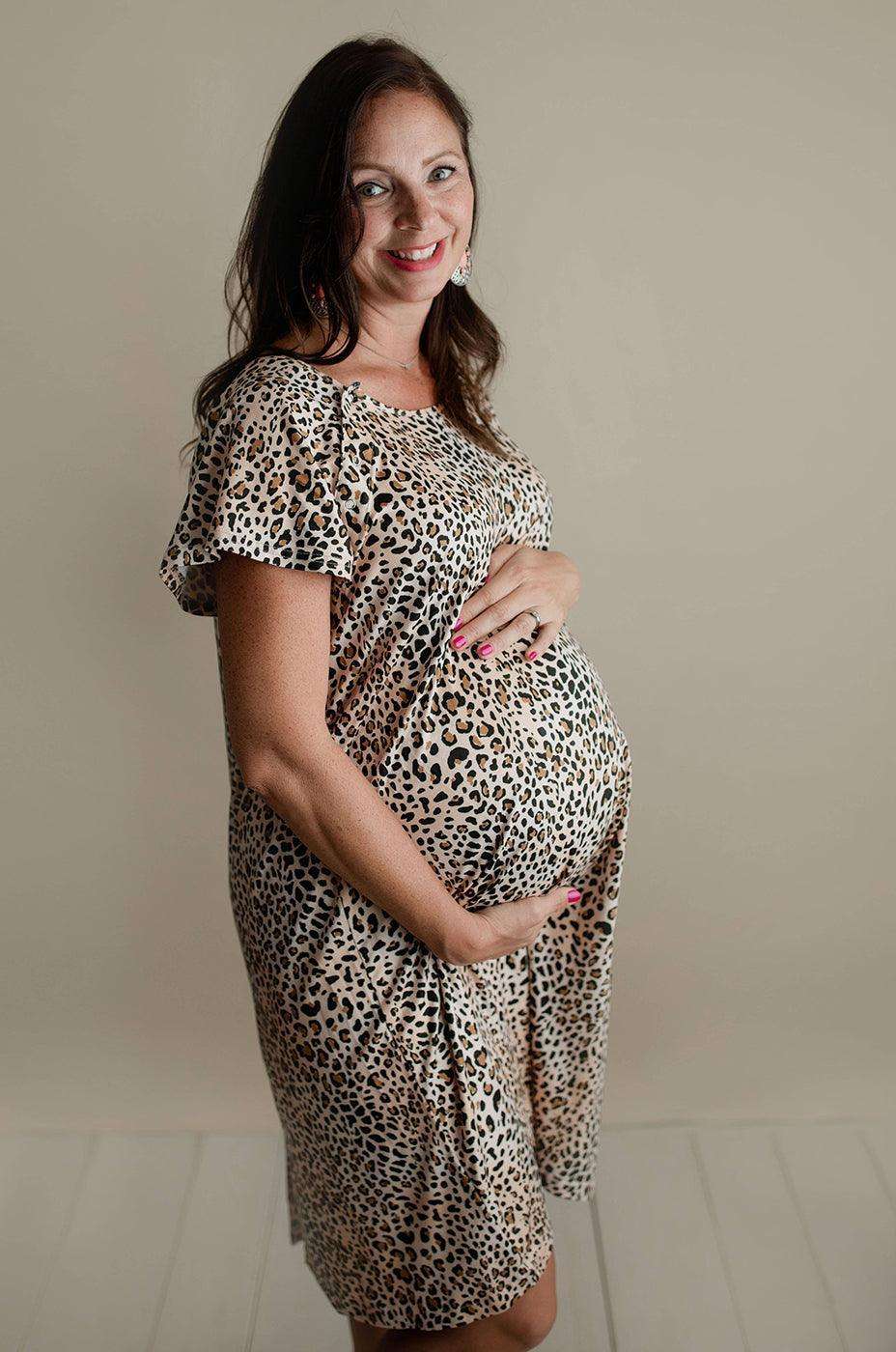 Leopard Labor & Delivery Gown | Milk & Baby