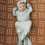 Sage Bamboo Knotted Gown | Milk & Baby