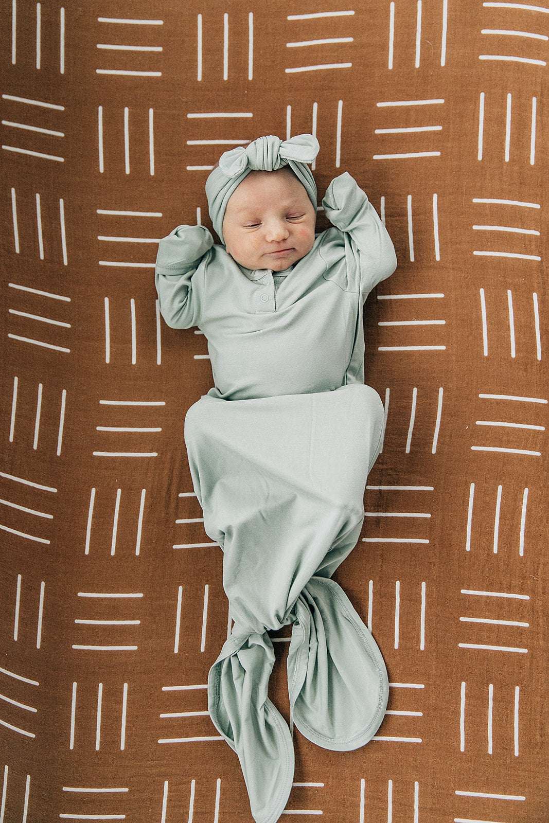 Sage Bamboo Knotted Gown | Milk & Baby