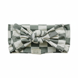 Light Green Checkered Bamboo Head Wrap - Portrait
