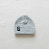 Light Grey Mebie Baby Beanie - Minimal Flat Lay