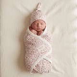 Organic Swaddle Blanket & Hat Set | Wild Petal