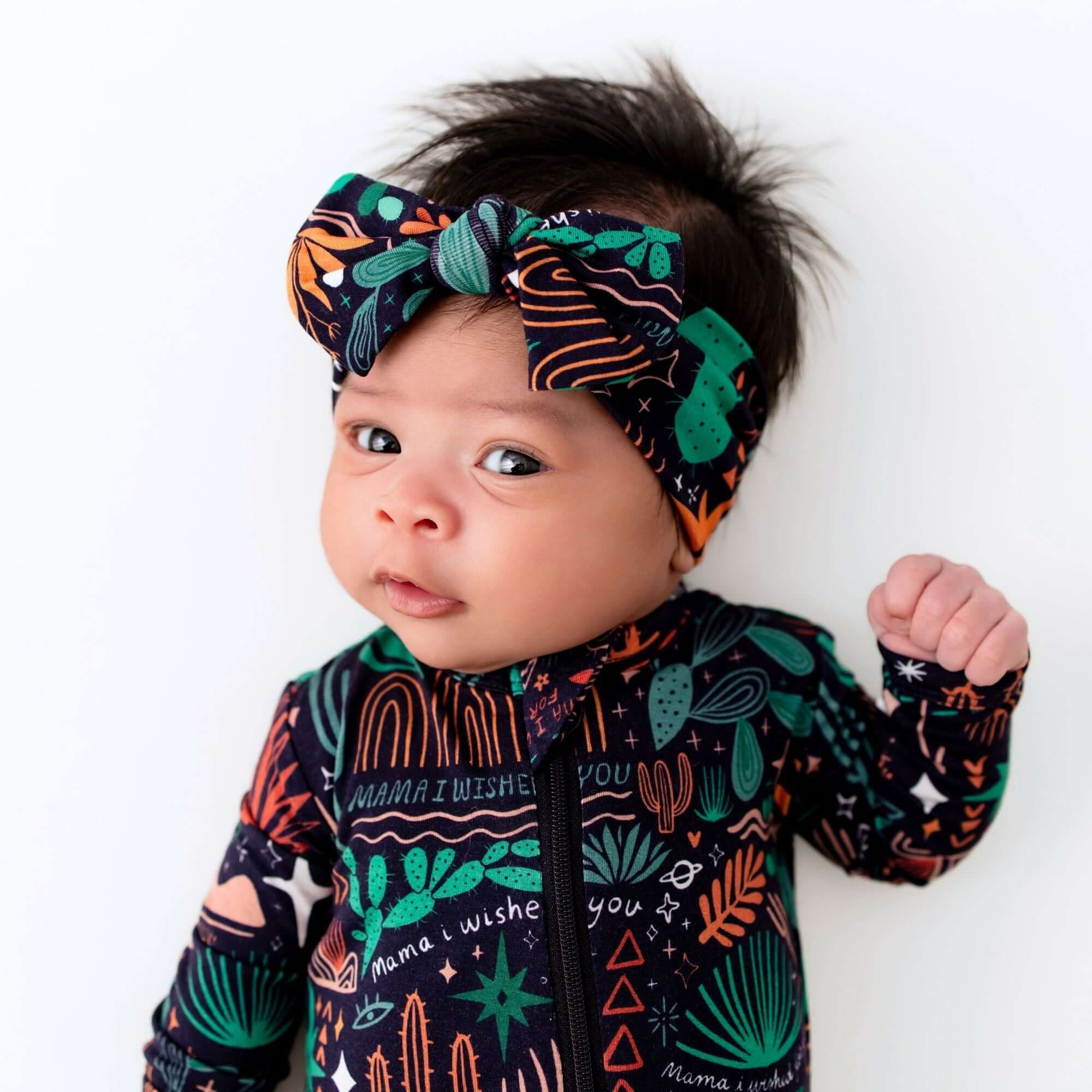 The SoftKnot Bow | Desert Cactus (Midnight) | Milk & Baby