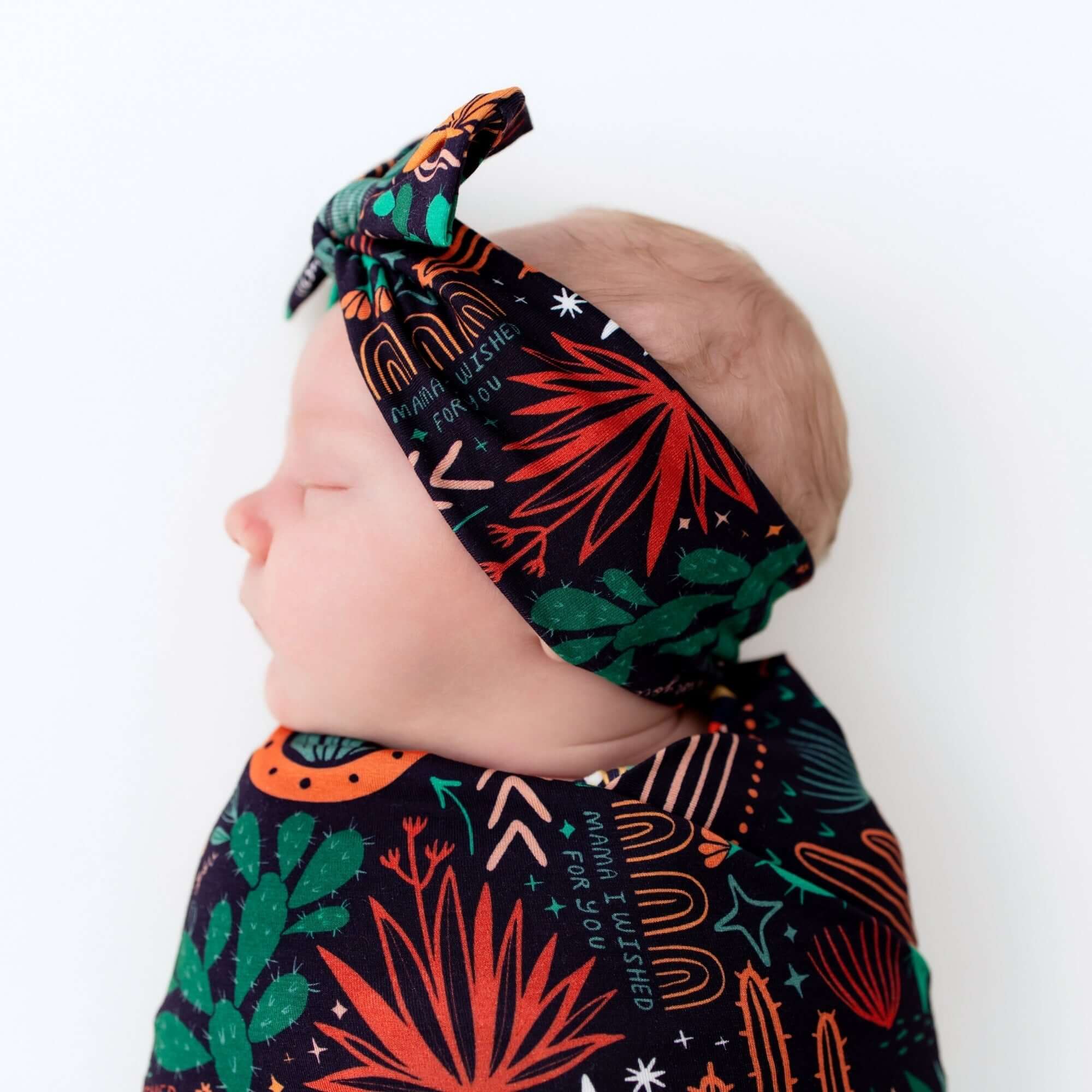 The SoftKnot Bow | Desert Cactus (Midnight) | Milk & Baby