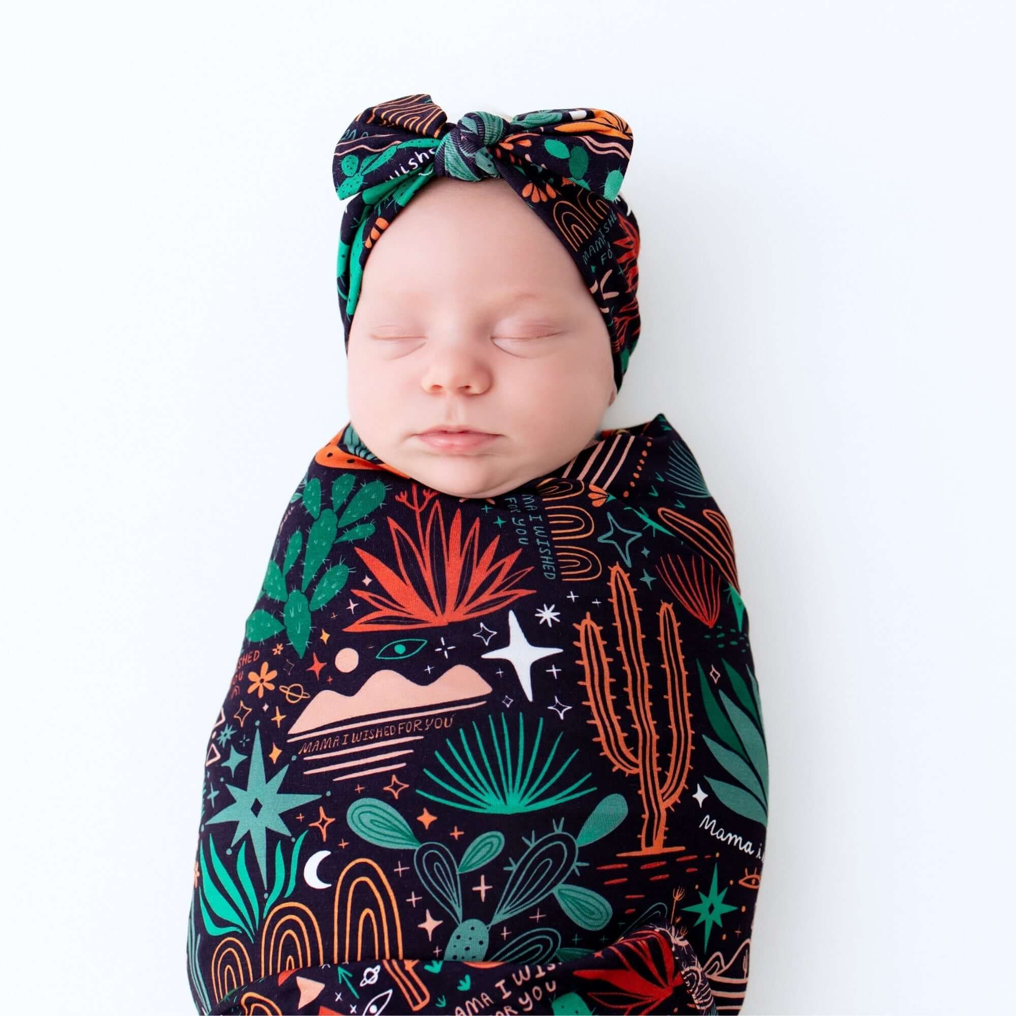The SoftKnot Bow | Desert Cactus (Midnight) | Milk & Baby