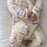 Milk | Bamboo Zip Pajamas