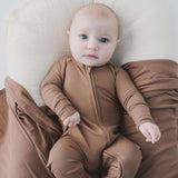 Mocha Zipper Romper | Milk & Baby