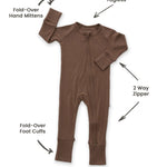Mocha Zipper Romper | Milk & Baby