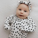 Modern Polka Dot Knotted Newborn Gown Set - Milk & Baby 