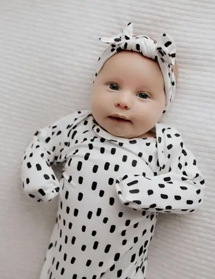 Modern Polka Dot Knotted Newborn Gown Set - Milk & Baby 