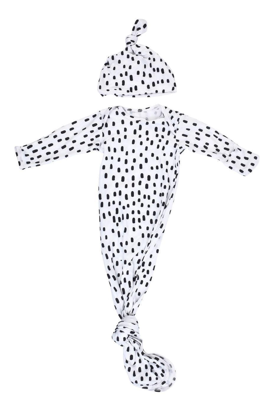 Modern Polka Dot Knotted Newborn Gown Set | Milk & Baby