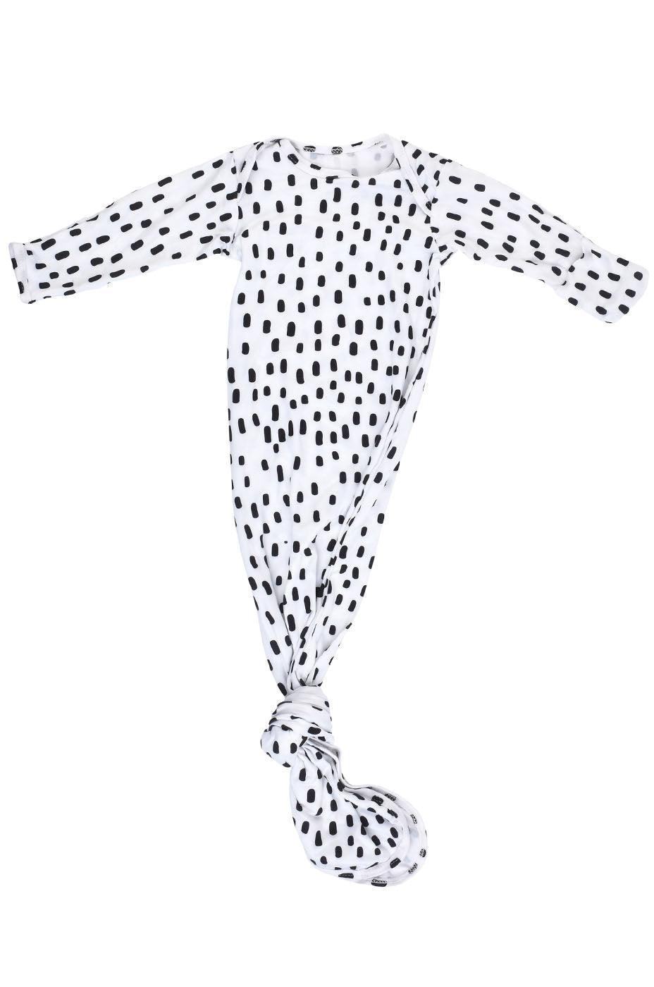 Modern Polka Dot Knotted Newborn Gown Set | Milk & Baby