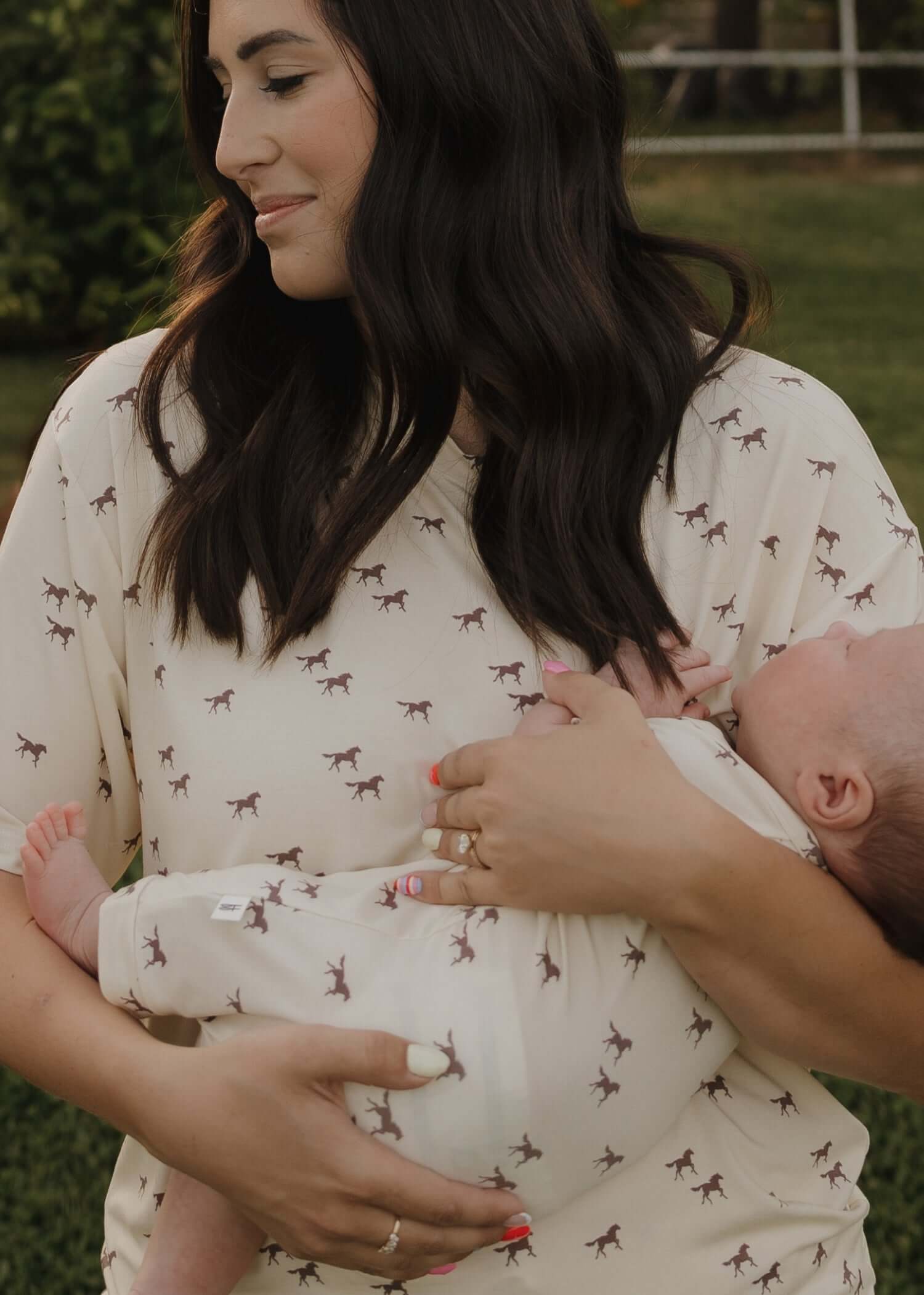 Wild Horses | Women's Bamboo Short Set | Milk & Baby